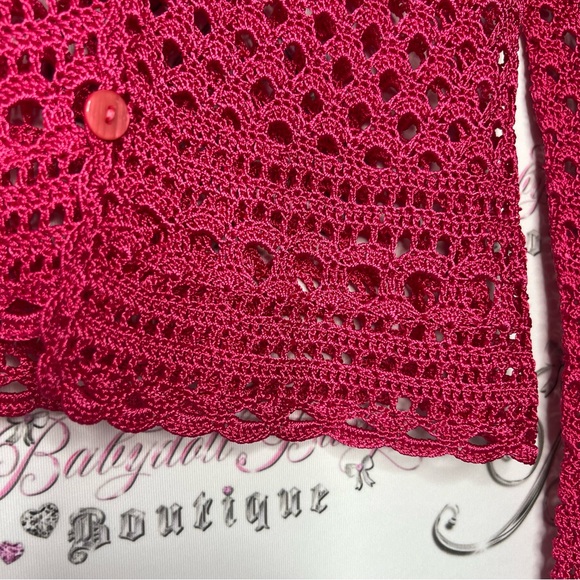 Hawaii cardigan pink mesh crochet button up stunning beach vibes beach bum 🏝️ - Picture 11 of 11